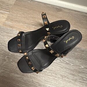 Black Studded Sandals by